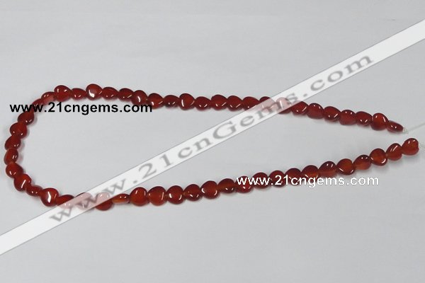 CAA162 15.5 inches 8*8mm heart red agate gemstone beads