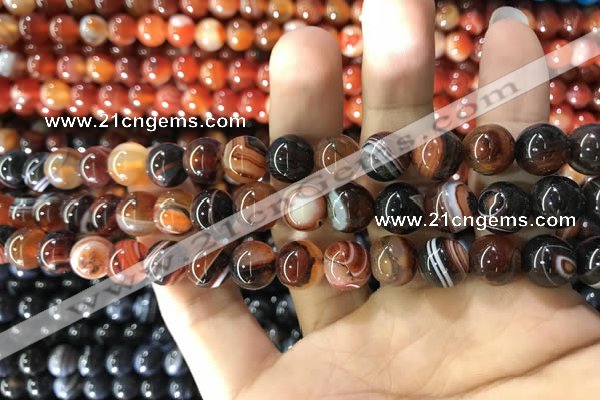 CAA1622 15.5 inches 8mm round banded agate beads wholesale