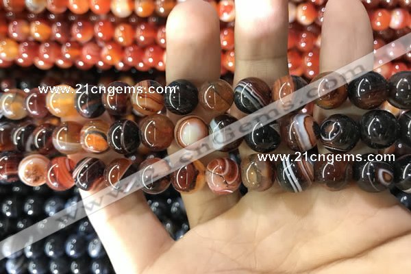 CAA1623 15.5 inches 10mm round banded agate beads wholesale