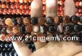 CAA1624 15.5 inches 12mm round banded agate beads wholesale