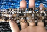 CAA1635 15.5 inches 6mm faceted round banded agate beads