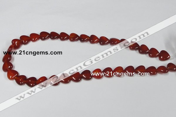 CAA164 15.5 inches 12*12mm heart red agate gemstone beads