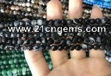 CAA1640 15.5 inches 6mm faceted round banded agate beads