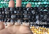 CAA1641 15.5 inches 8mm faceted round banded agate beads