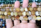 CAA1648 15.5 inches 12mm faceted round banded agate beads