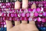 CAA1657 15.5 inches 10mm faceted round banded agate beads