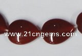 CAA166 15.5 inches 15*20mm flat teardrop red agate gemstone beads