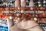 CAA1660 15.5 inches 6mm faceted round banded agate beads