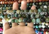 CAA1672 15.5 inches 10mm faceted round banded agate beads