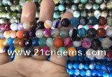 CAA1681 15.5 inches 8mm faceted round banded agate beads