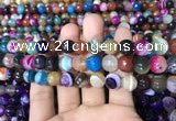 CAA1682 15.5 inches 10mm faceted round banded agate beads