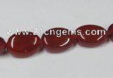 CAA169 15.5 inches 10*14mm oval red agate gemstone beads