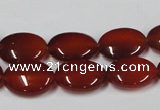 CAA170 15.5 inches 12*16mm oval red agate gemstone beads