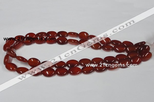 CAA170 15.5 inches 12*16mm oval red agate gemstone beads