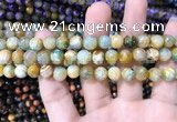 CAA1706 15 inches 8mm faceted round fire crackle agate beads