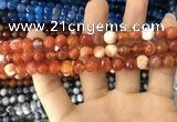 CAA1712 15 inches 8mm faceted round fire crackle agate beads