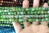 CAA1719 15 inches 8mm faceted round fire crackle agate beads