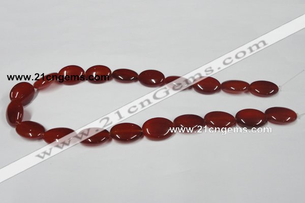 CAA172 15.5 inches 15*20mm oval red agate gemstone beads