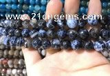 CAA1728 15 inches 10mm faceted round fire crackle agate beads