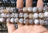 CAA1729 15 inches 10mm faceted round fire crackle agate beads