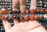 CAA1734 15 inches 10mm faceted round fire crackle agate beads