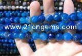 CAA1737 15 inches 10mm faceted round fire crackle agate beads