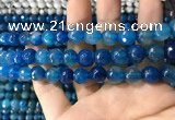 CAA1738 15 inches 10mm faceted round fire crackle agate beads