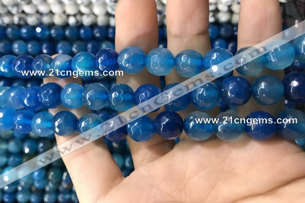 CAA1738 15 inches 10mm faceted round fire crackle agate beads