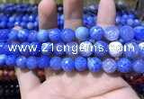 CAA1739 15 inches 10mm faceted round fire crackle agate beads