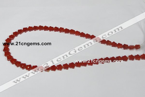 CAA174 15.5 inches 8*8mm star red agate gemstone beads