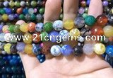 CAA1740 15 inches 10mm faceted round fire crackle agate beads