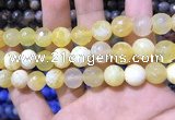 CAA1748 15 inches 12mm faceted round fire crackle agate beads