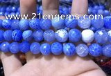 CAA1750 15 inches 12mm faceted round fire crackle agate beads