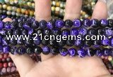 CAA1763 15 inches 8mm faceted round fire crackle agate beads