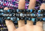 CAA1764 15 inches 8mm faceted round fire crackle agate beads