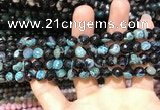 CAA1765 15 inches 8mm faceted round fire crackle agate beads