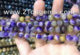 CAA1768 15 inches 8mm faceted round fire crackle agate beads