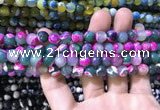 CAA1770 15 inches 8mm faceted round fire crackle agate beads