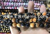 CAA1776 15 inches 10mm faceted round fire crackle agate beads