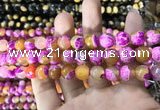 CAA1783 15 inches 10mm faceted round fire crackle agate beads