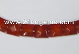 CAA179 15.5 inches 8*8mm faceted square red agate gemstone beads