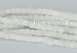 CAA18 15.5 inches 4*4mm cube white agate gemstone beads wholesale