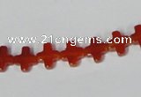 CAA181 15.5 inches 8*8mm cross red agate gemstone beads