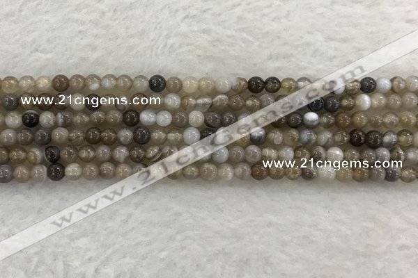 CAA1810 15.5 inches 4mm round banded agate gemstone beads