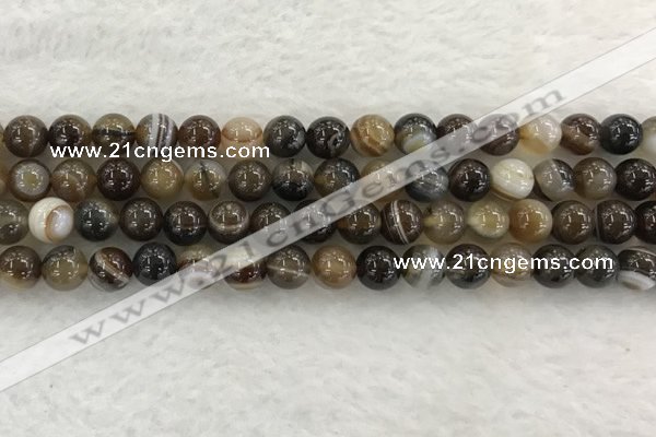 CAA1822 15.5 inches 8mm round banded agate gemstone beads