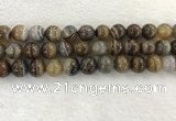 CAA1825 15.5 inches 14mm round banded agate gemstone beads