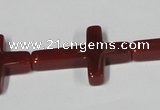 CAA183 15.5 inches 20*30mm cross red agate gemstone beads