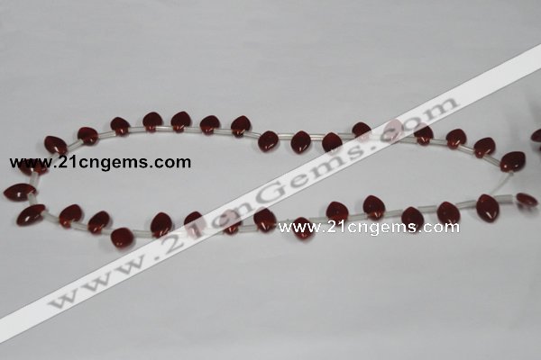 CAA184 Top-drilled 8*12mm marquise red agate gemstone beads