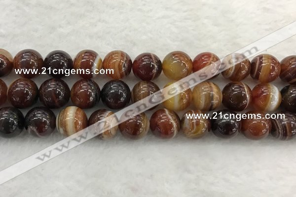 CAA1865 15.5 inches 14mm round banded agate gemstone beads