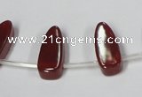 CAA187 15.5 inches 8*19mm freeform red agate gemstone beads